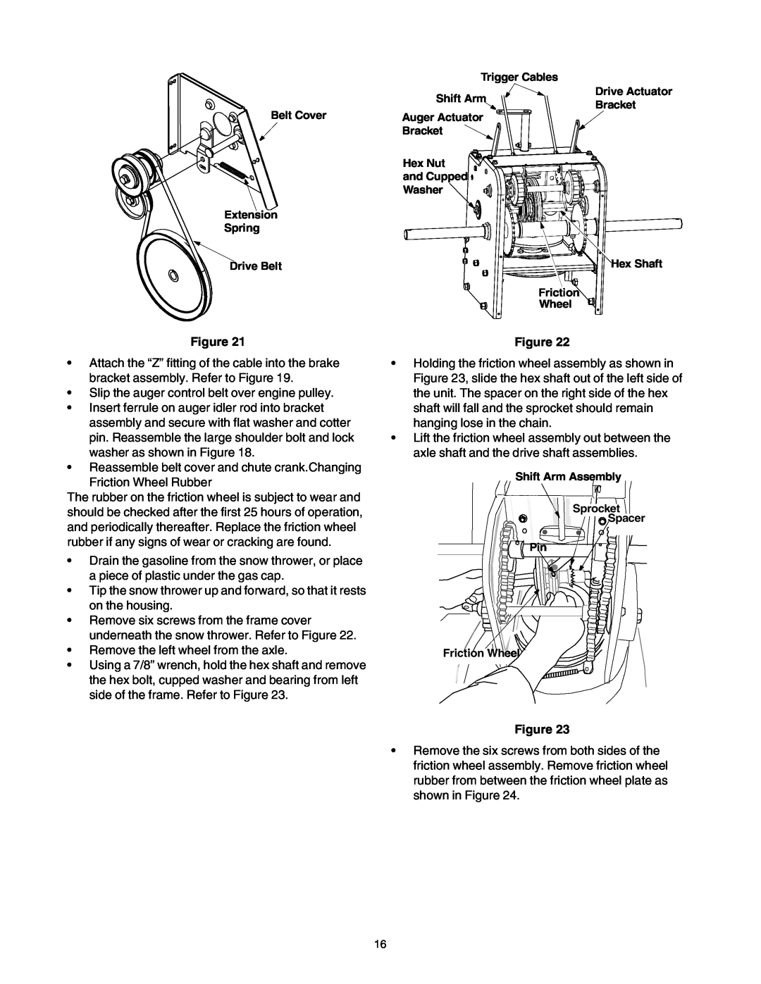 Cub Cadet 1345 SWE manual Slip the auger control belt over engine pulley 