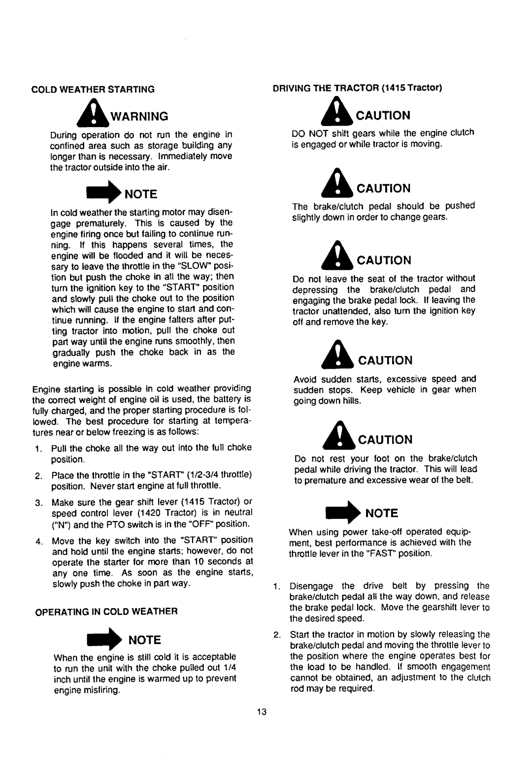 Cub Cadet 1415 manual 