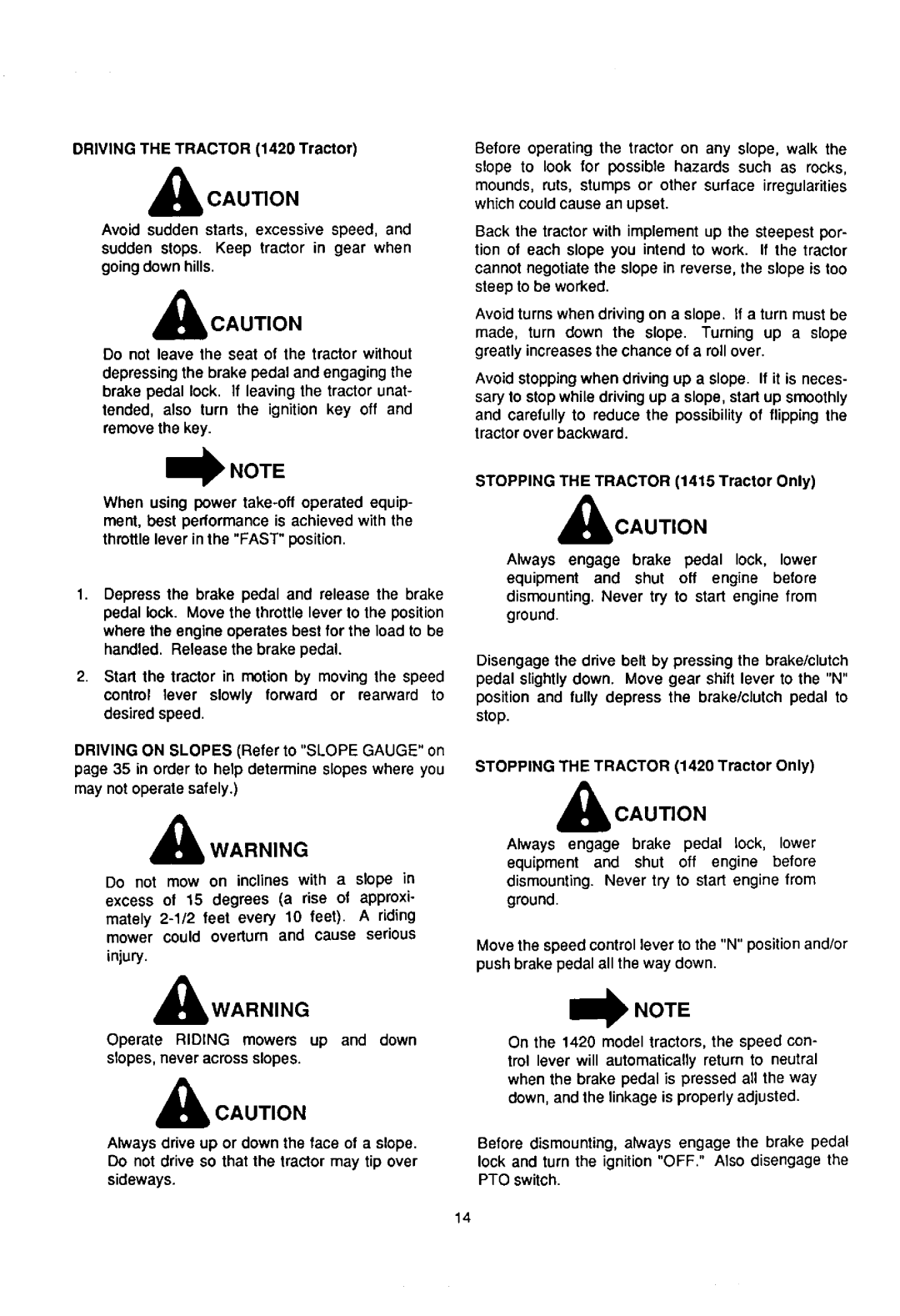 Cub Cadet 1415 manual 
