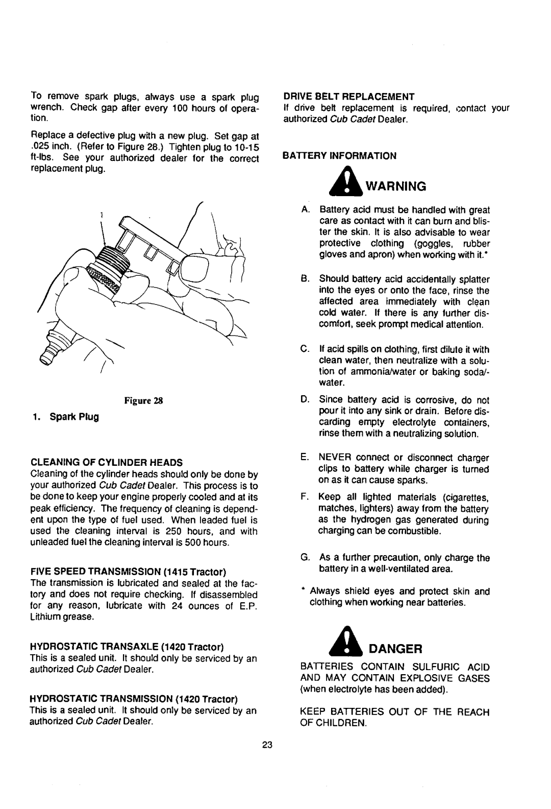 Cub Cadet 1415 manual 