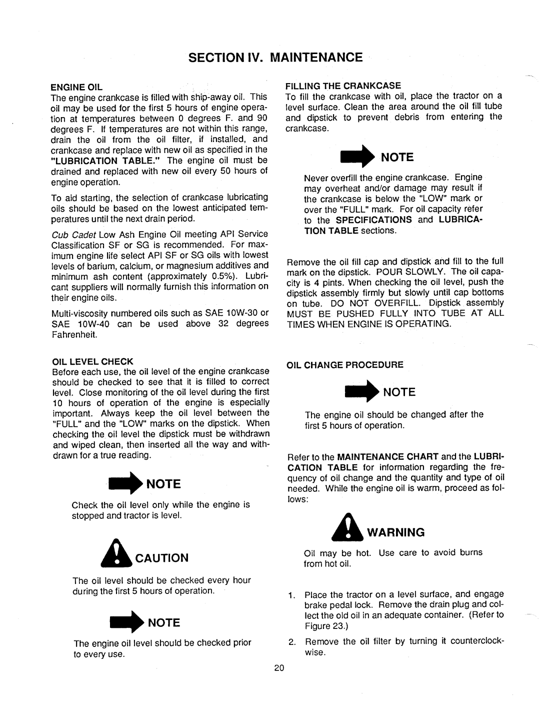 Cub Cadet 1420 manual 
