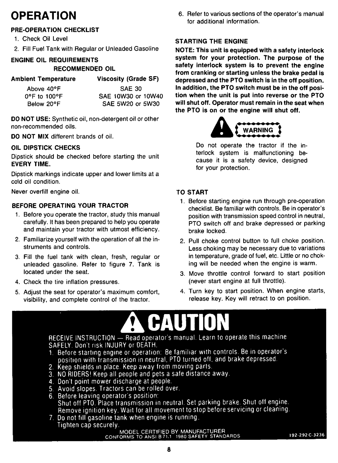 Cub Cadet 1610 (393), 1111 (295) manual 