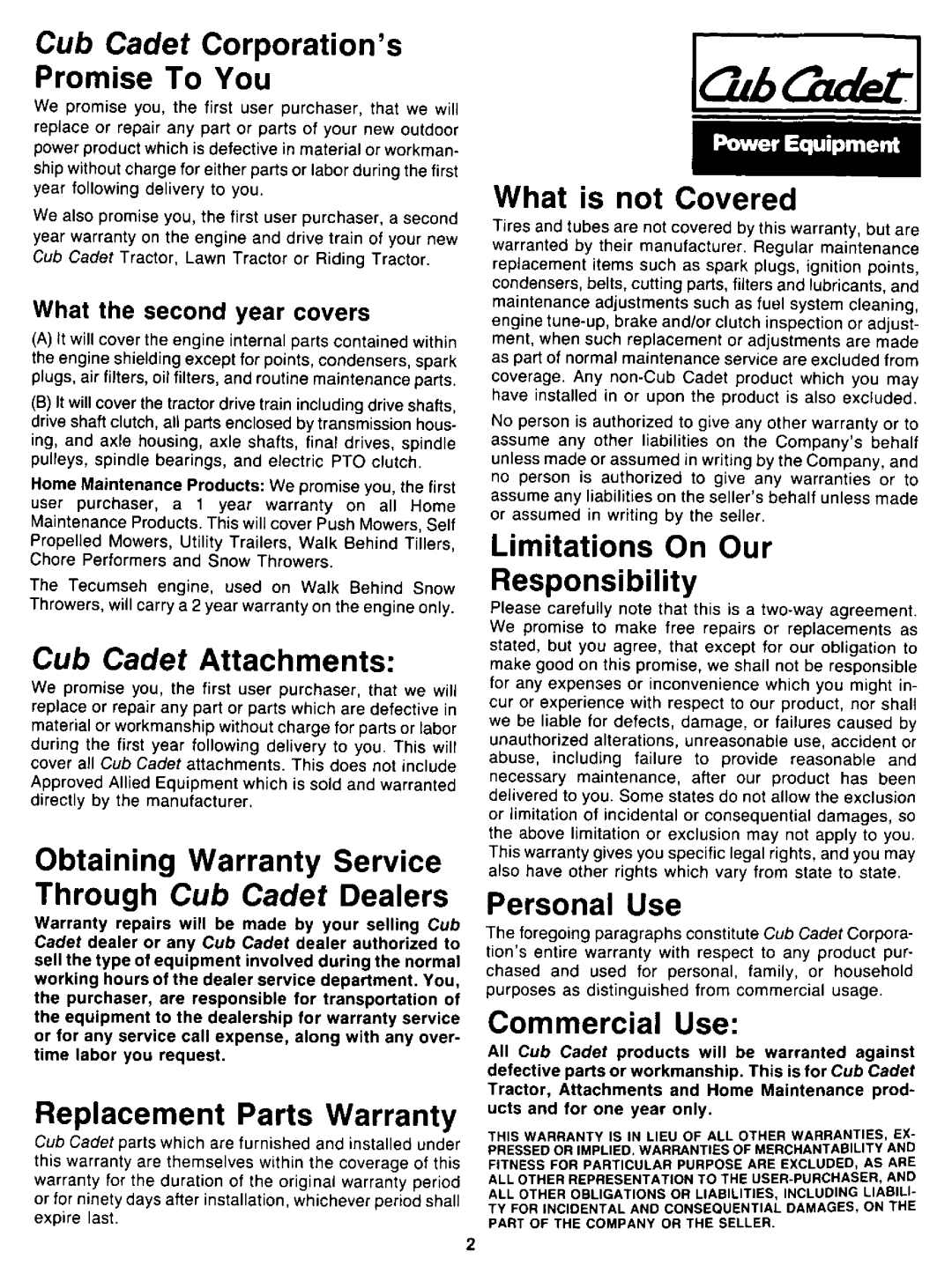 Cub Cadet 1772 manual 