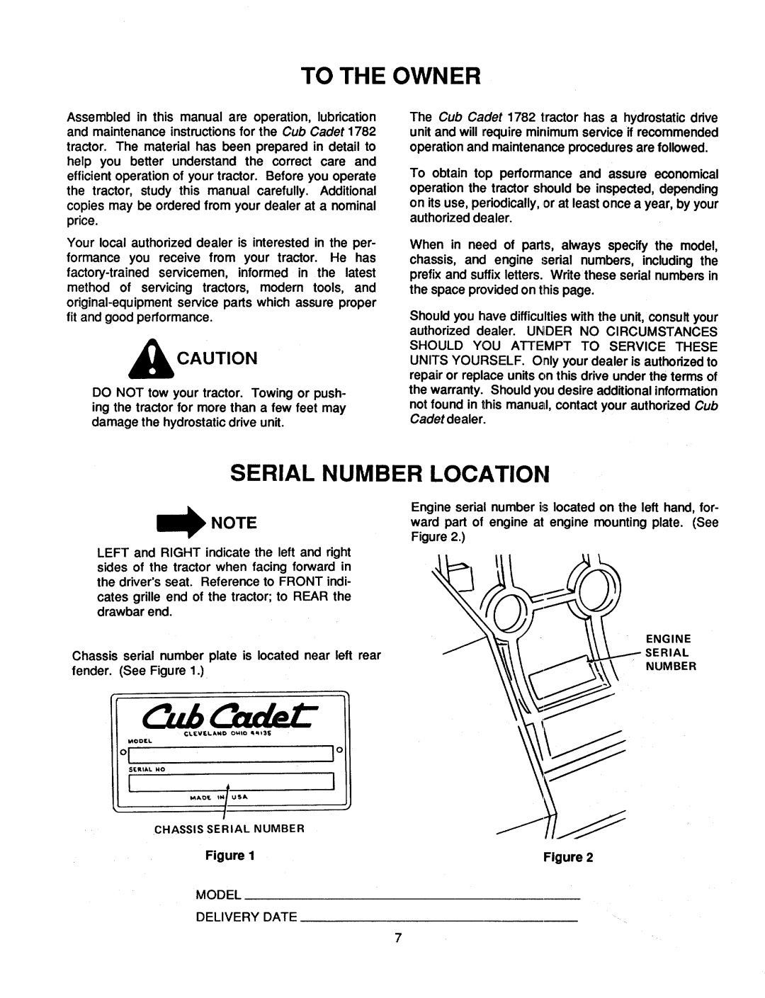 Cub Cadet 1782 manual 