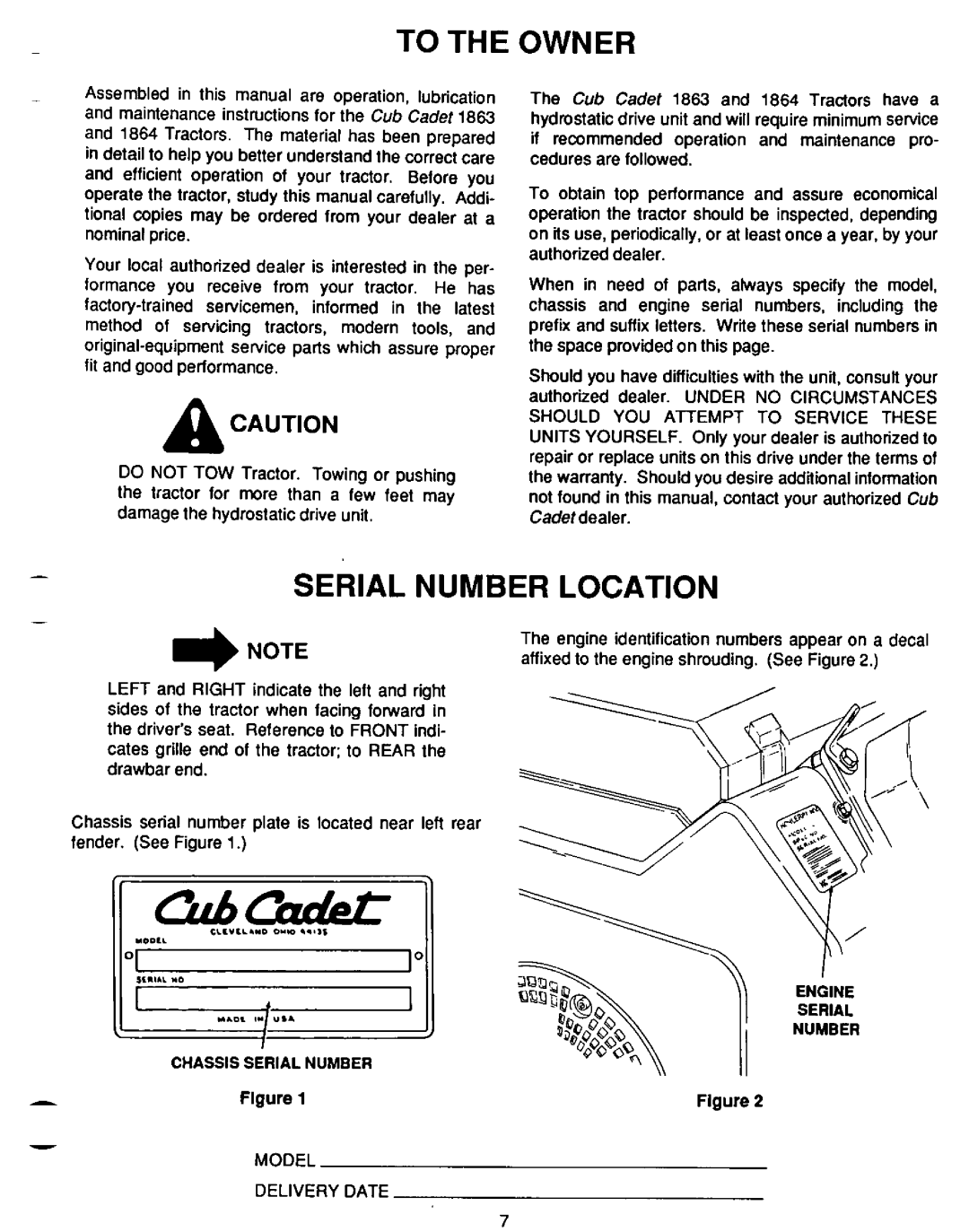 Cub Cadet 1863, 1864 manual 