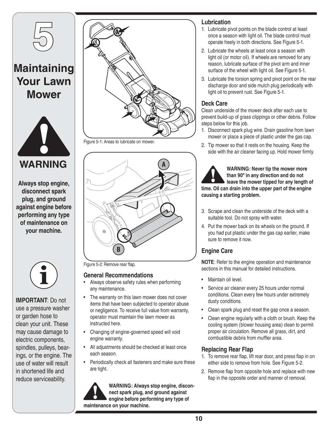 Cub Cadet 18M warranty Maintaining Your Lawn Mower 