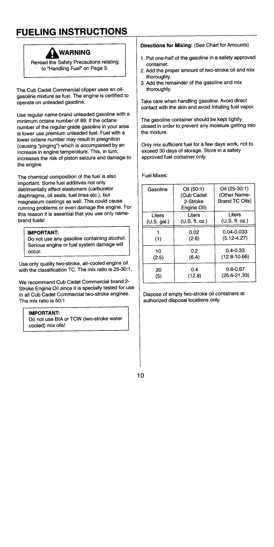 Cub Cadet 19EHC manual 