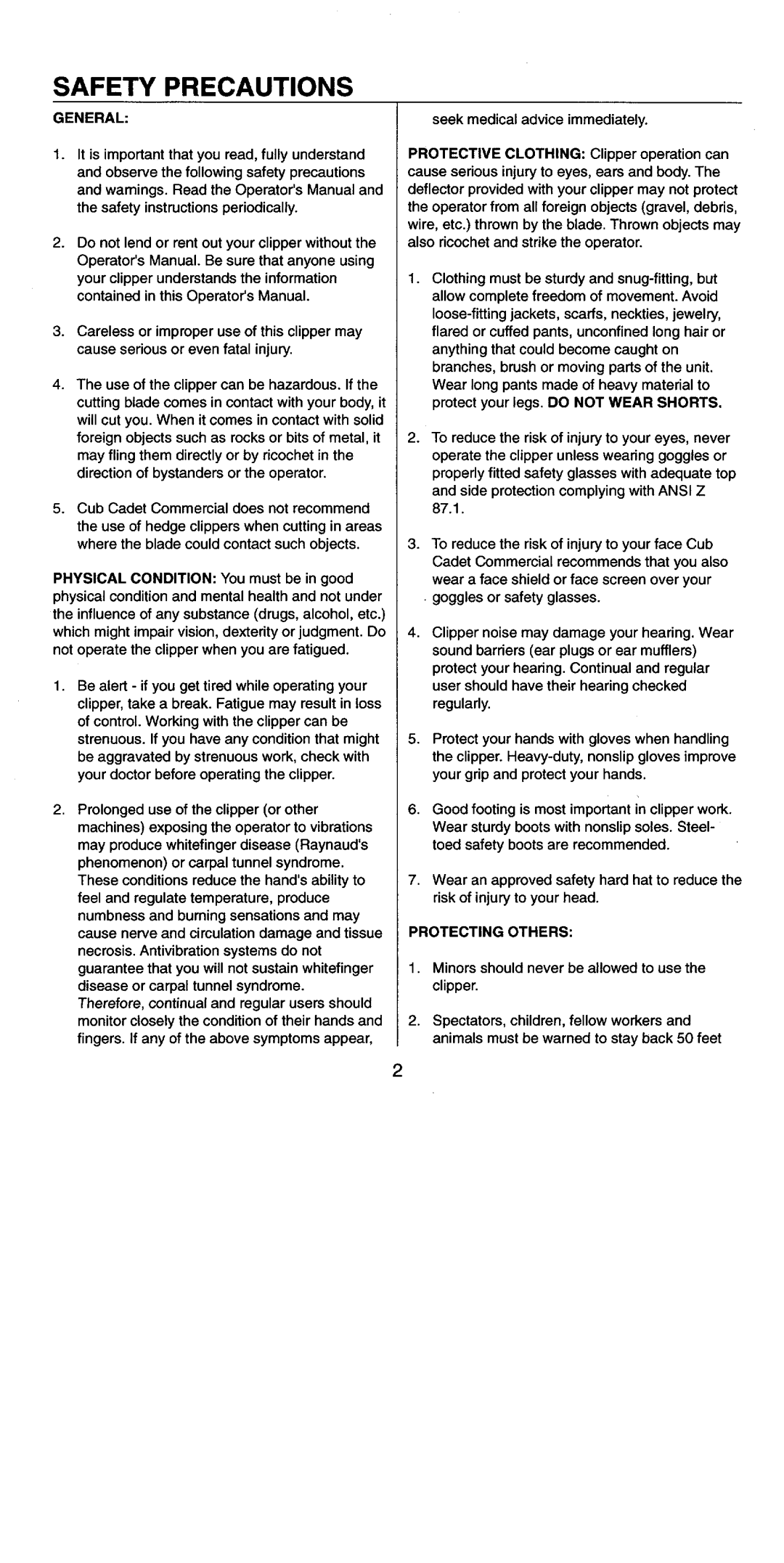 Cub Cadet 19EHC manual 