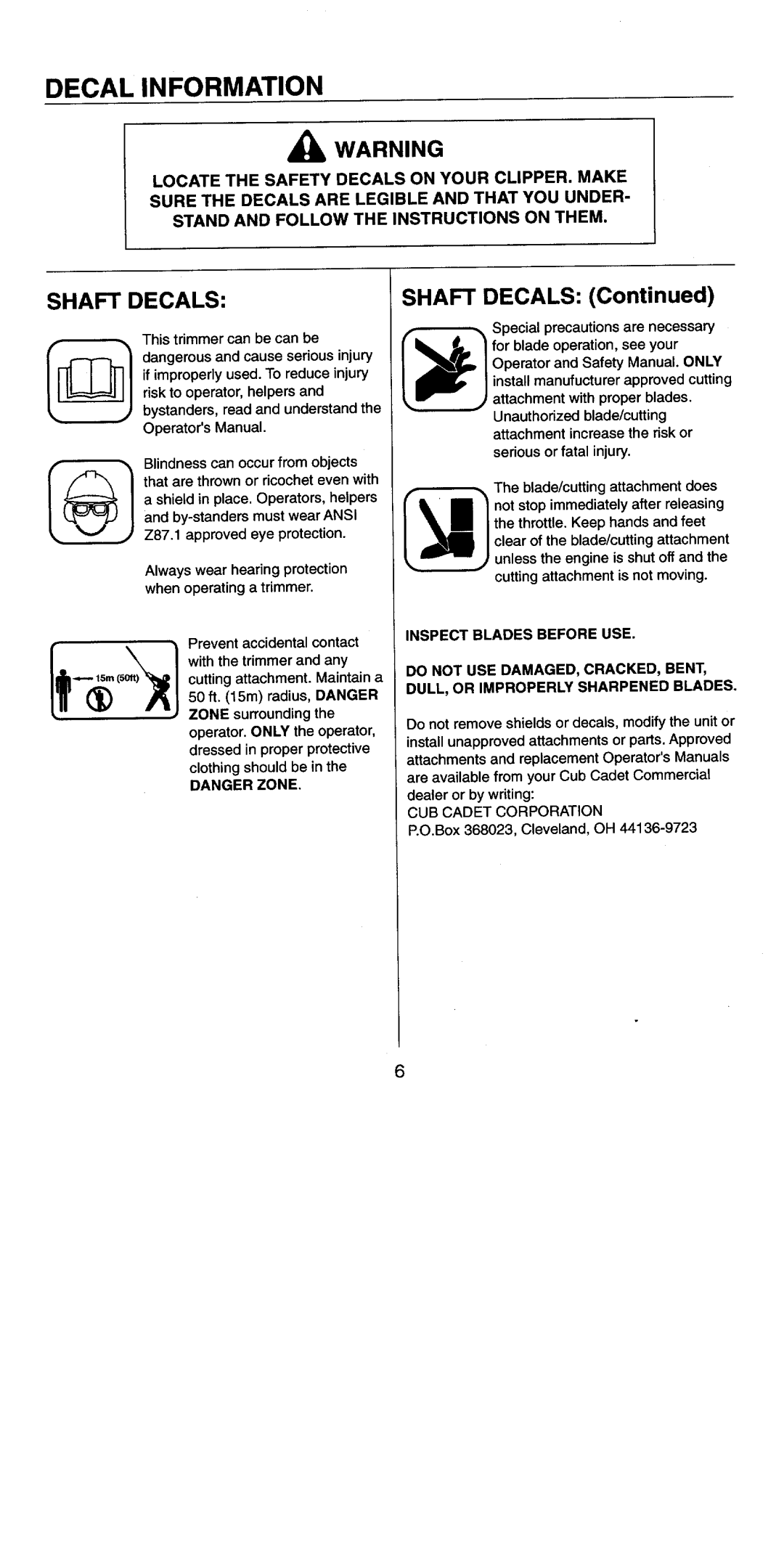 Cub Cadet 19EHC manual 