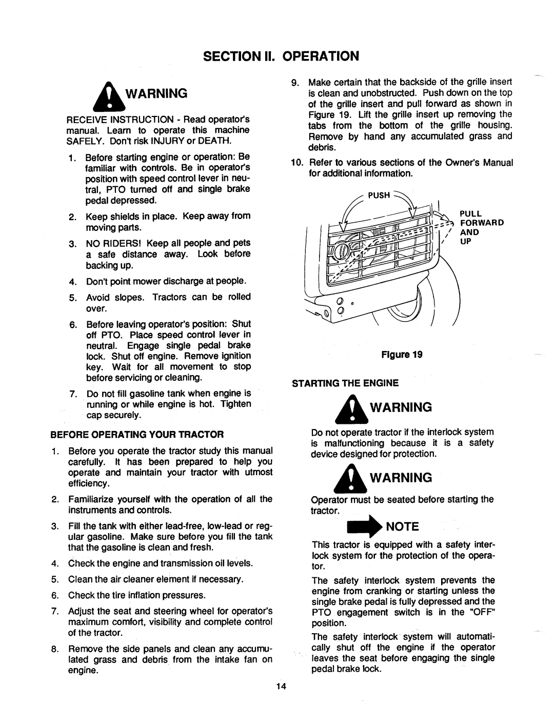 Cub Cadet 2082, 1882 manual 