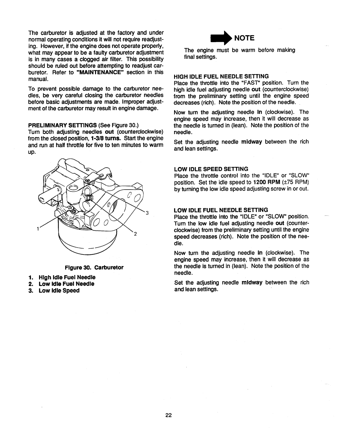 Cub Cadet 2082, 1882 manual 