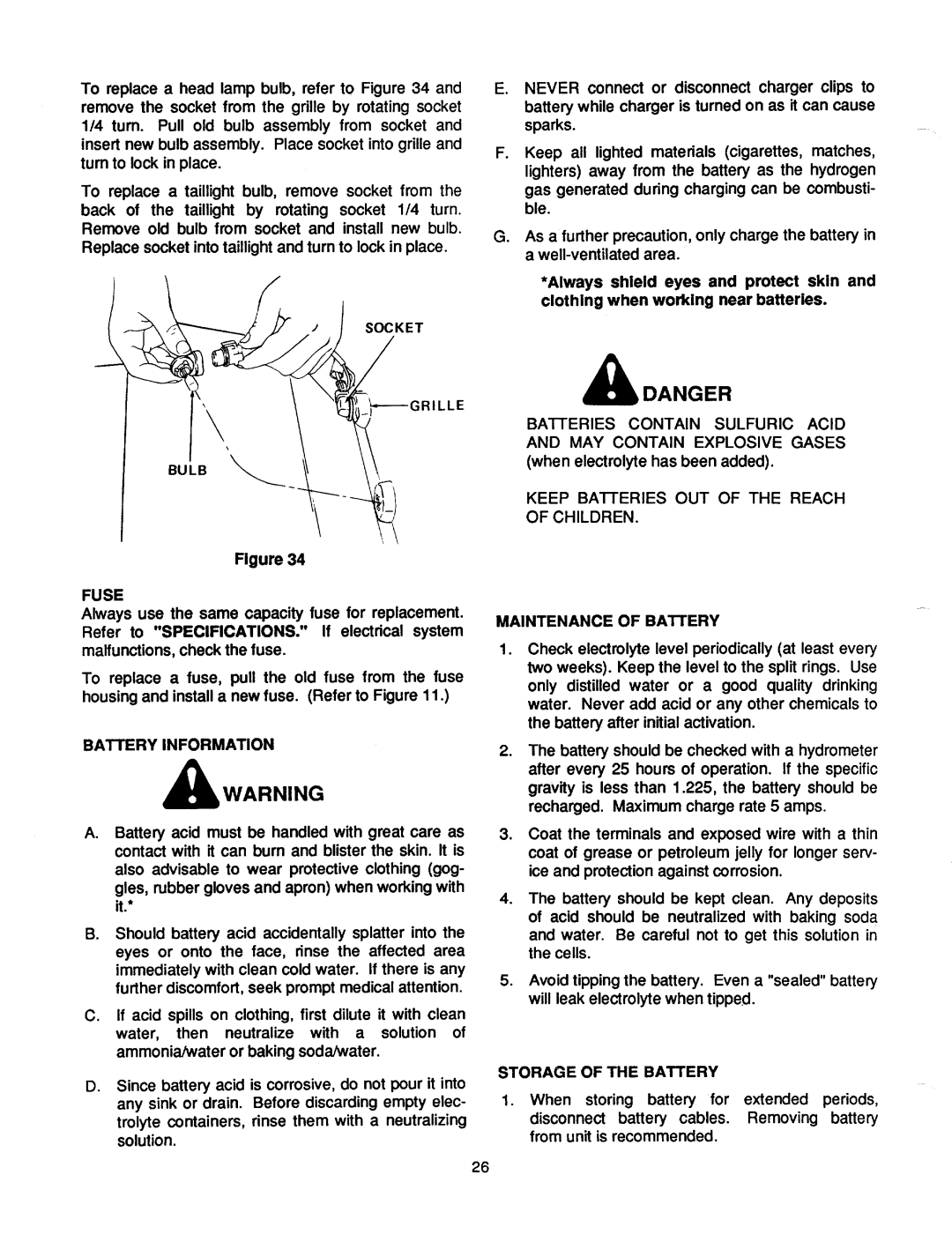 Cub Cadet 2082, 1882 manual 