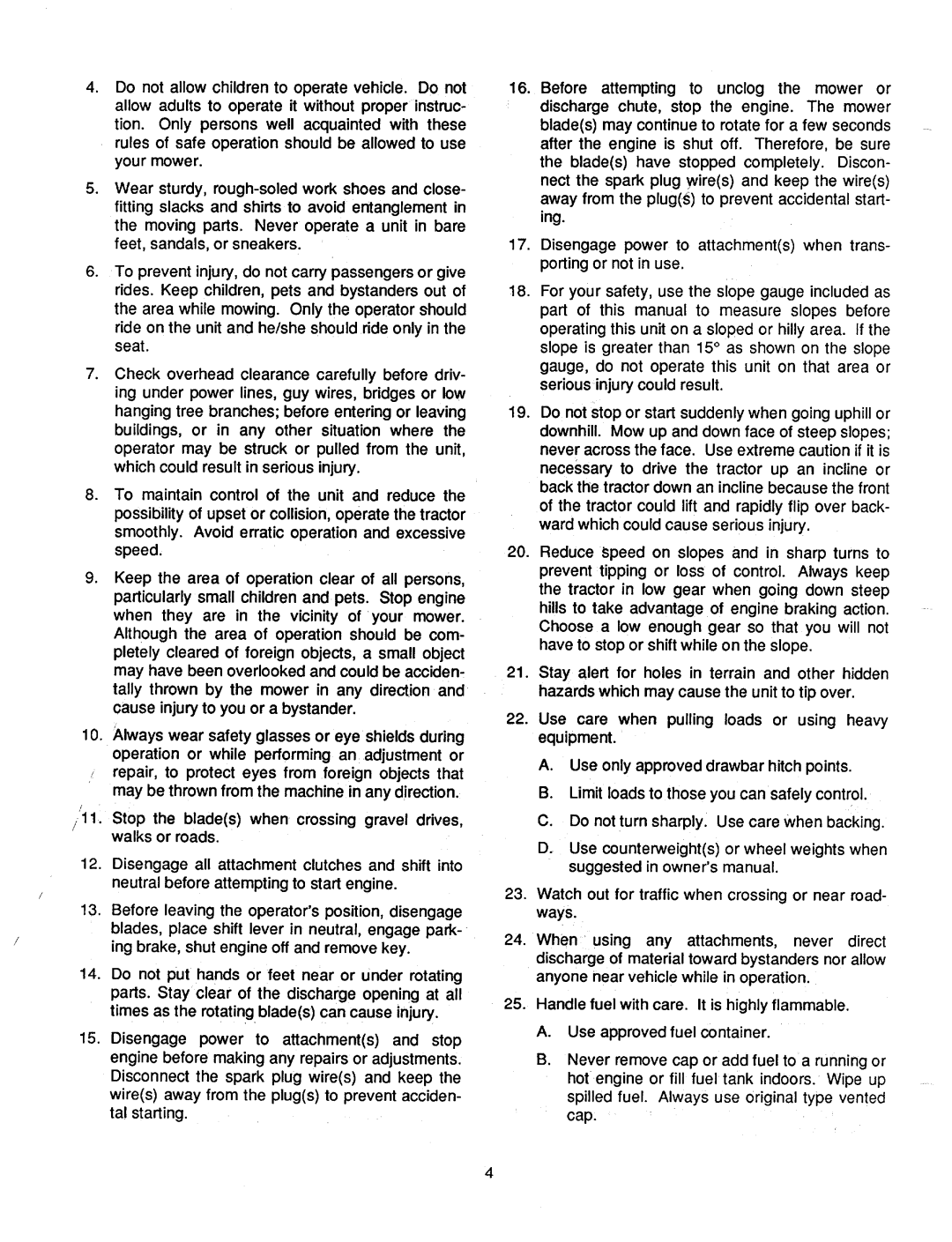 Cub Cadet 2082, 1882 manual 