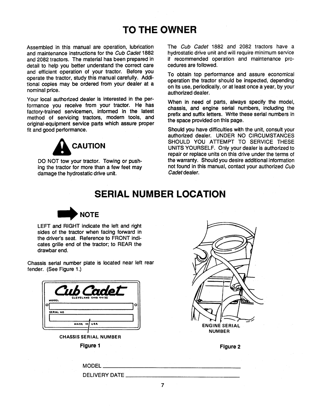 Cub Cadet 1882, 2082 manual 