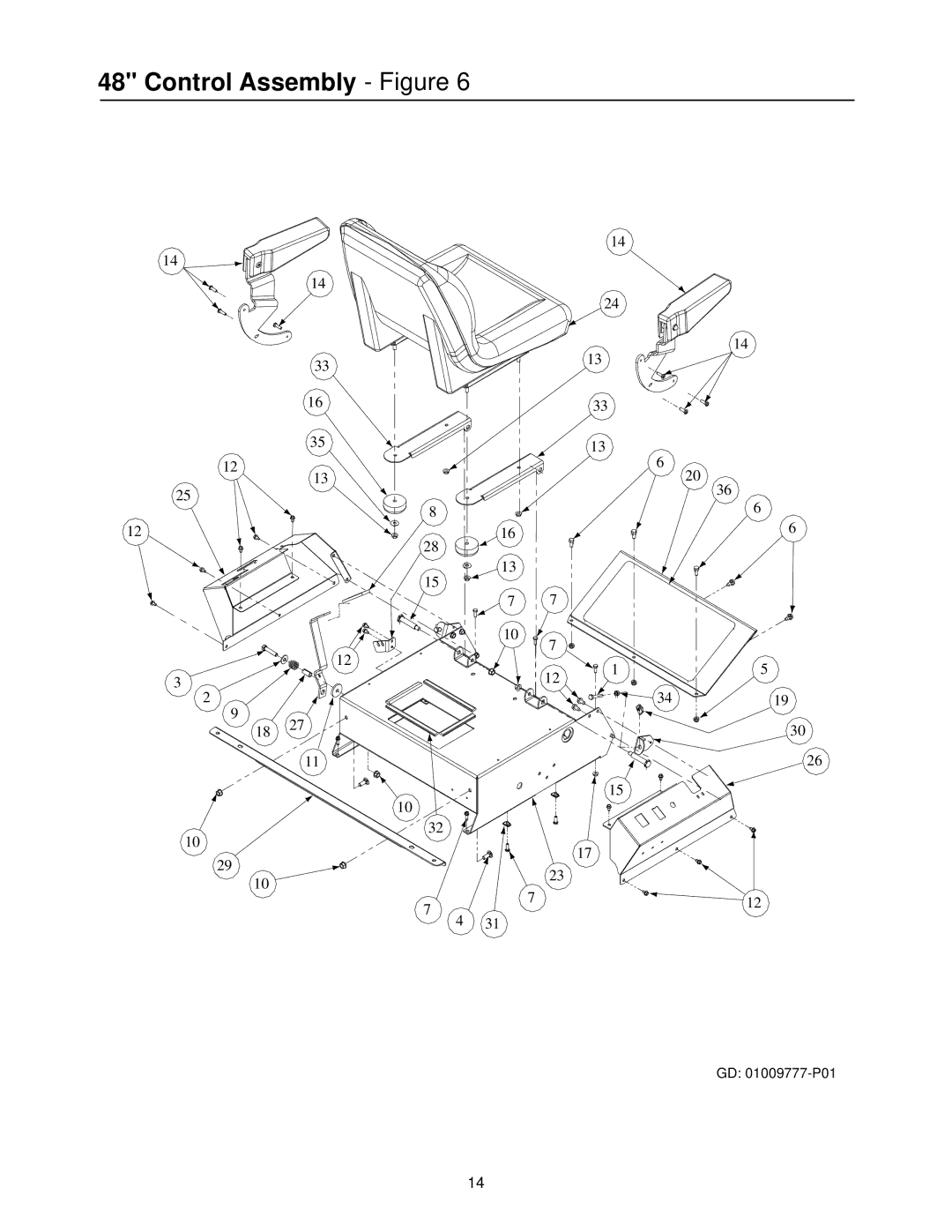 Cub Cadet 20HP Z-Force 44 manual Control Assembly Figure 