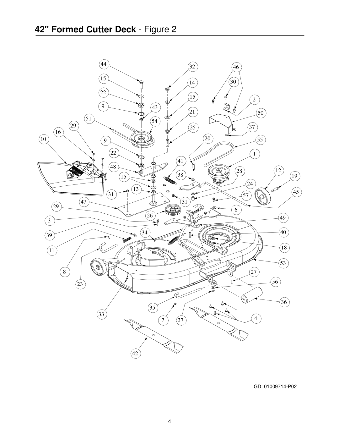 Cub Cadet 20HP Z-Force 44 manual Formed Cutter Deck Figure 