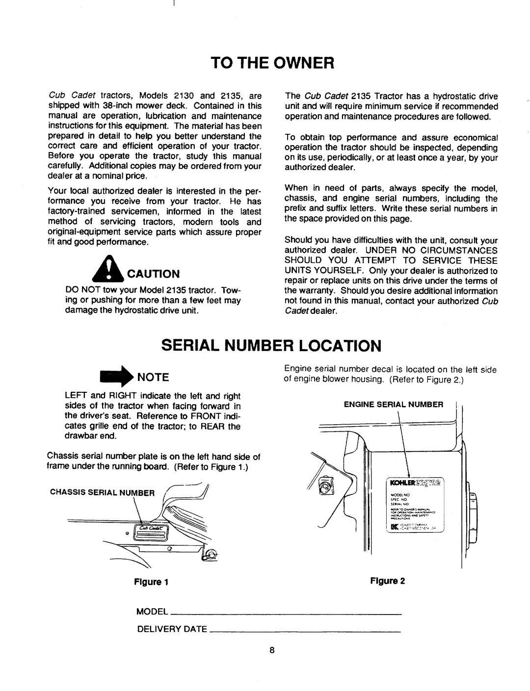 Cub Cadet 2130, 2135 manual 