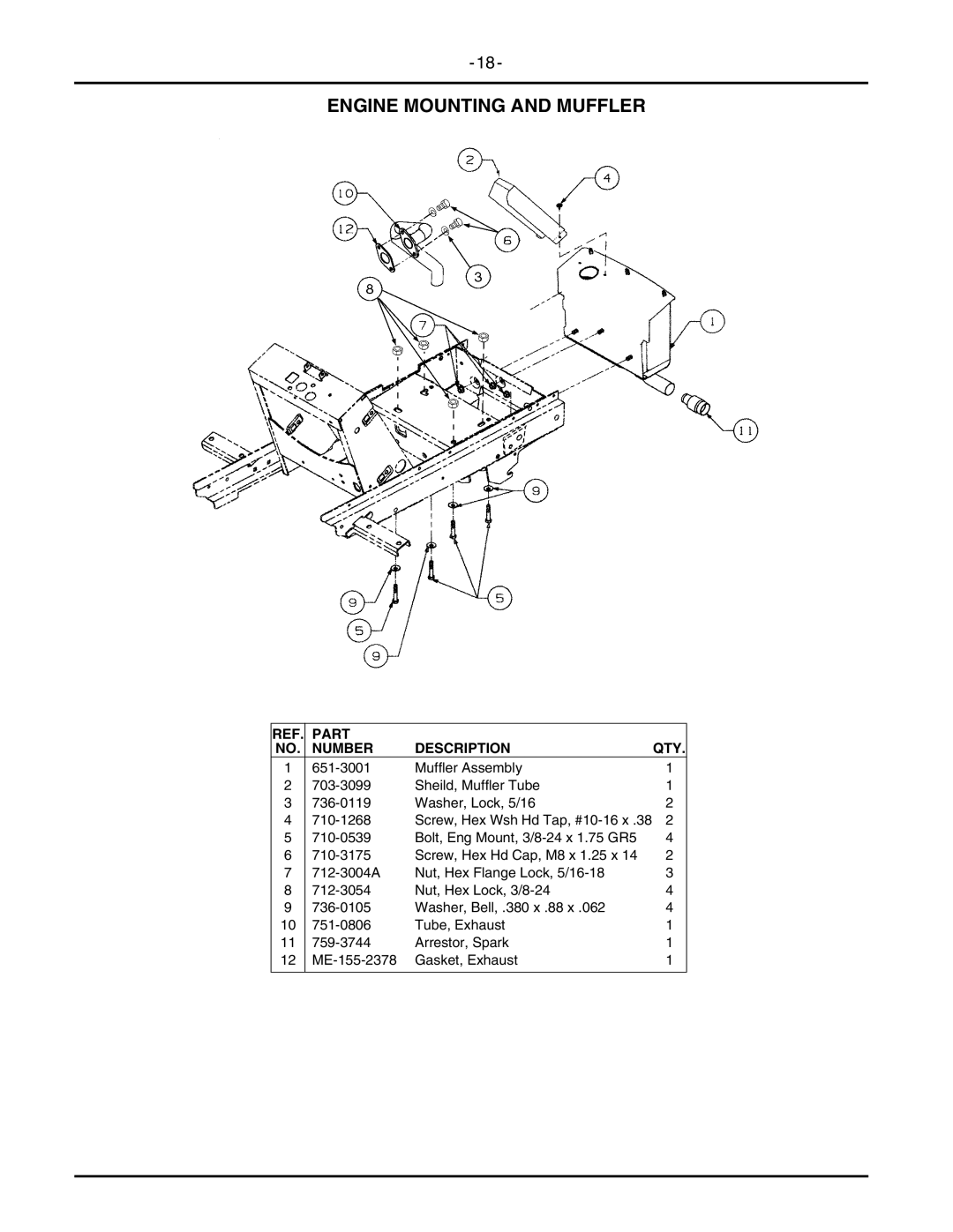 Cub Cadet 2146 manual Engine Mounting and Muffler 