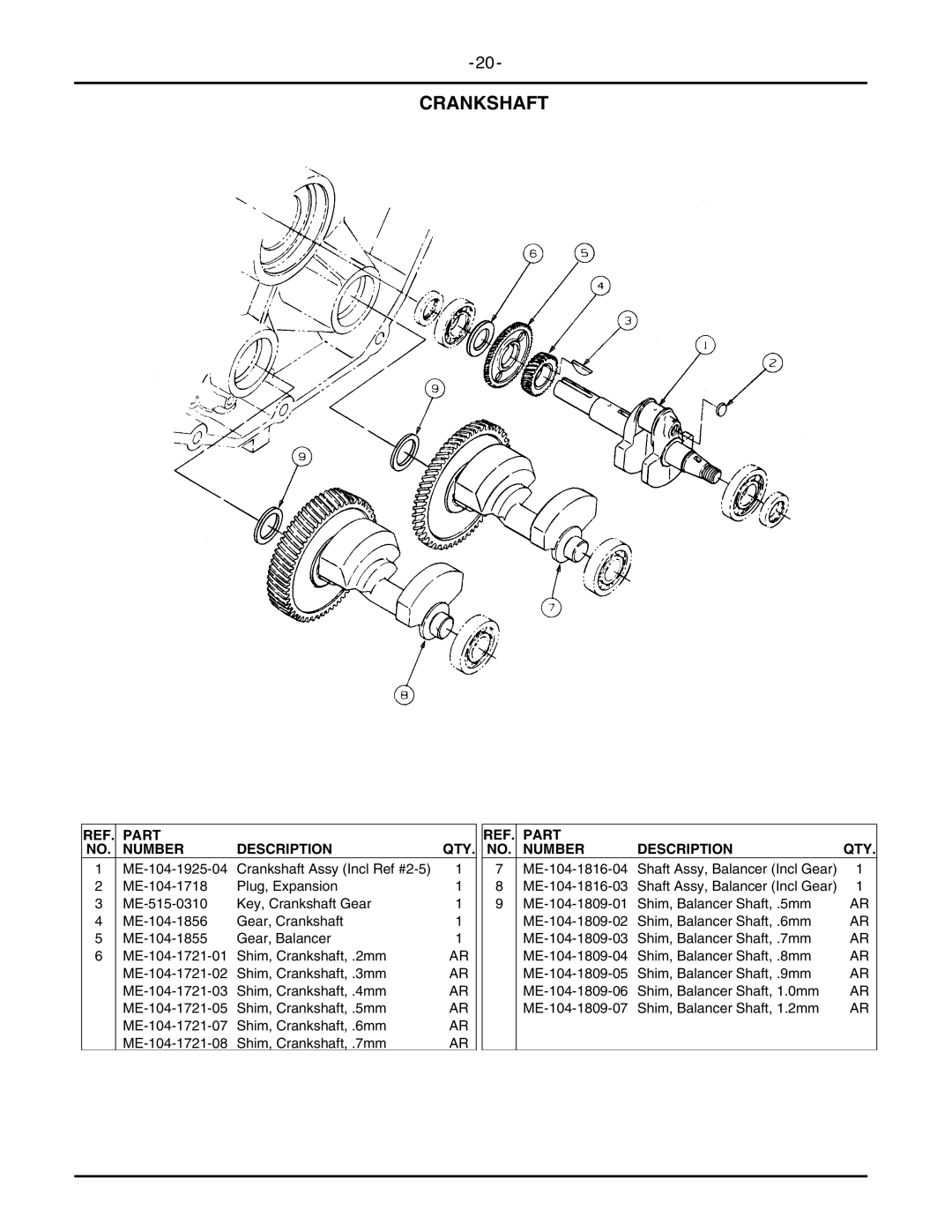 Cub Cadet 2146 manual Crankshaft 