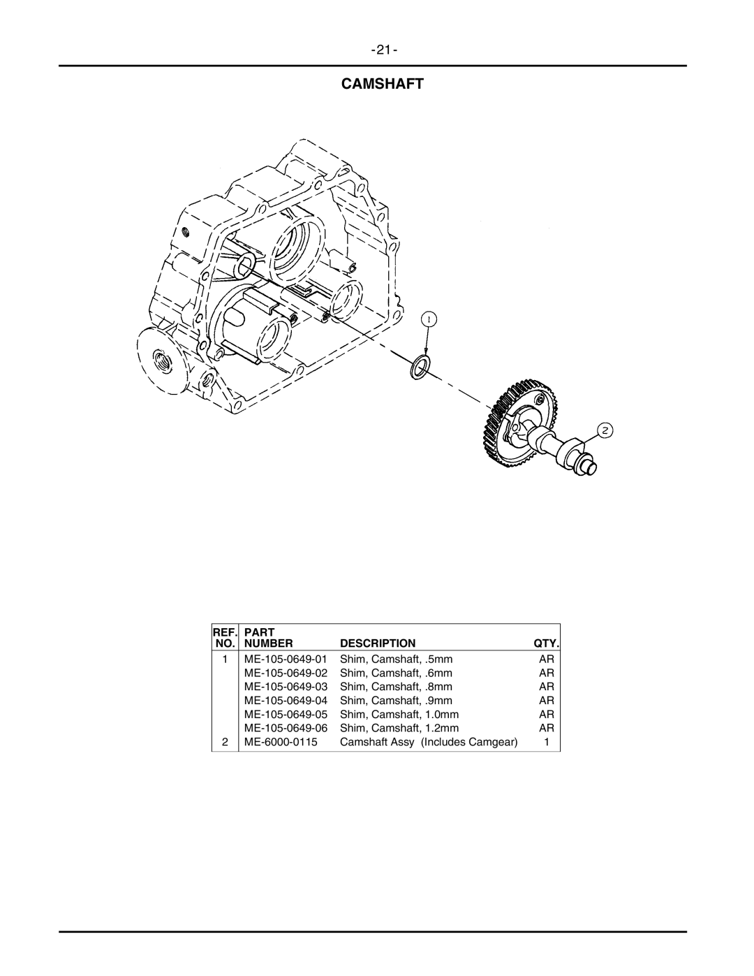 Cub Cadet 2146 manual Camshaft 