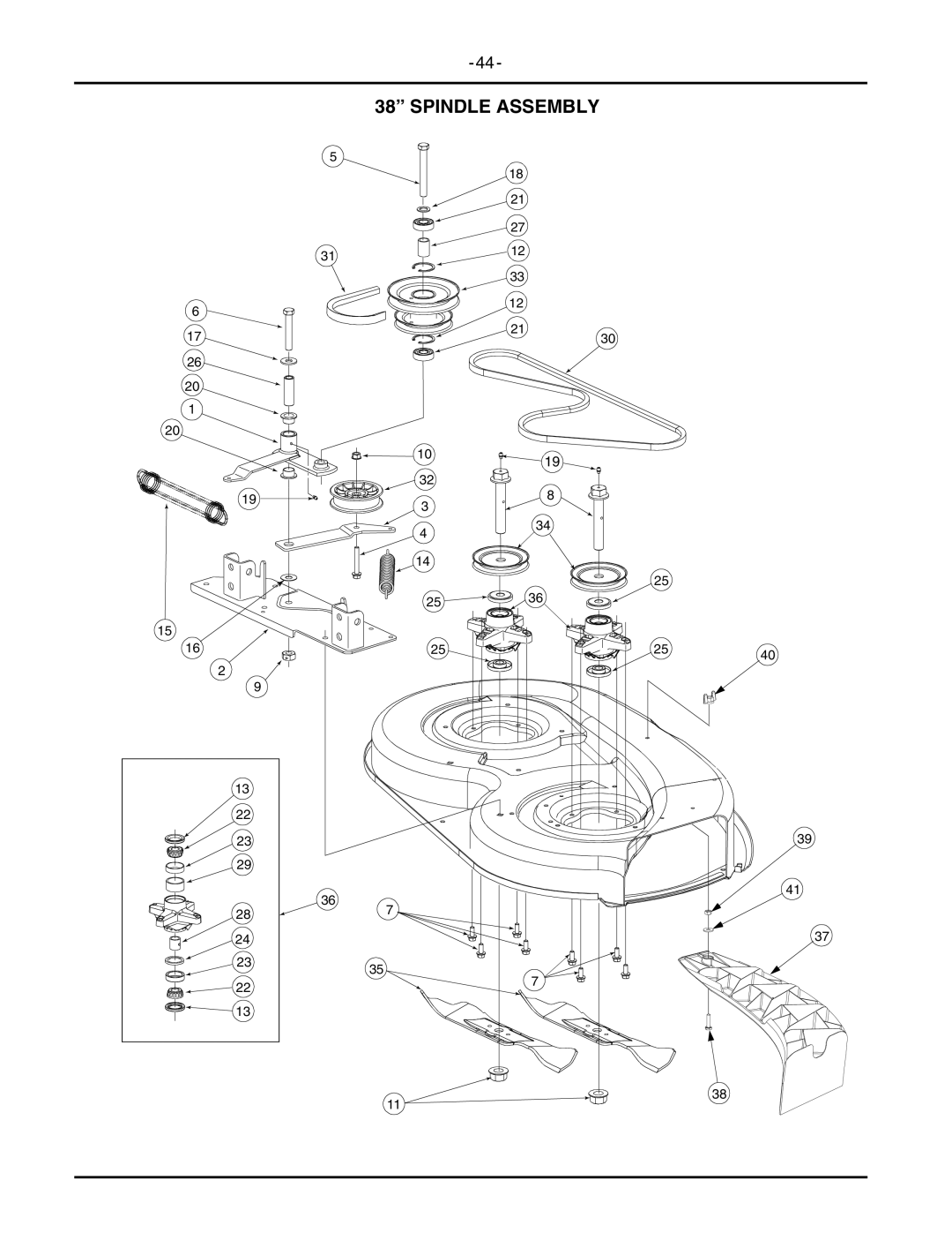 Cub Cadet 2146 manual Spindle Assembly 