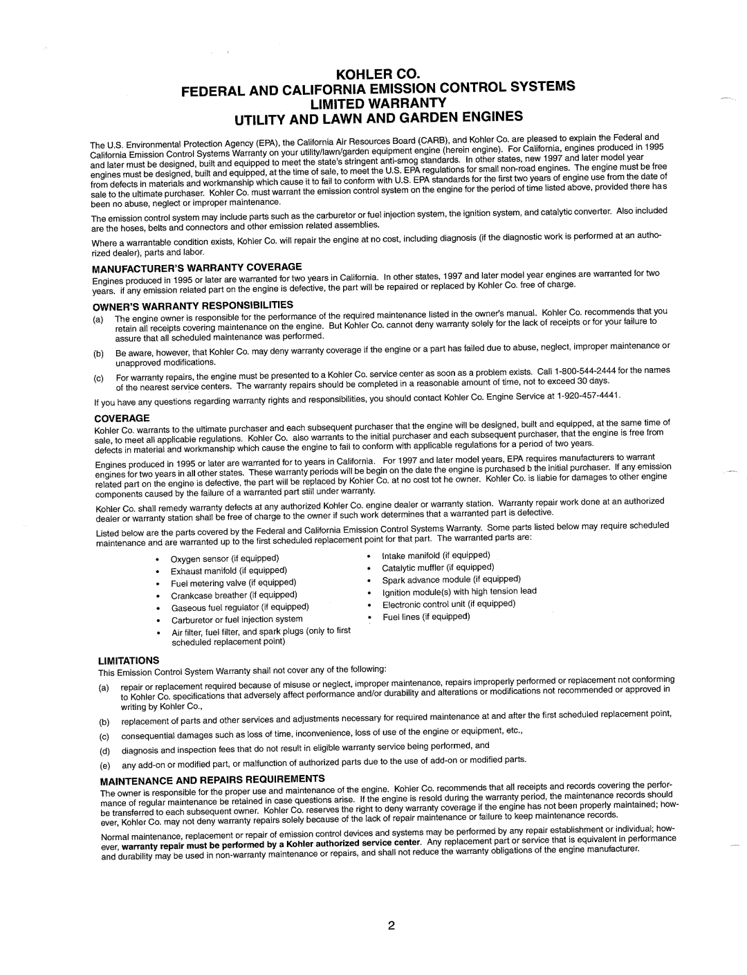 Cub Cadet 2155 manual 