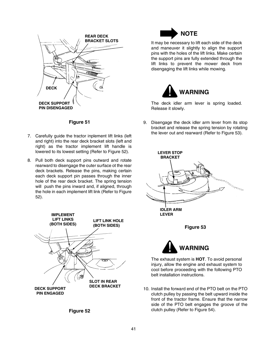 Cub Cadet 2166 manual Install the forward end of the PTO belt on the PTO 