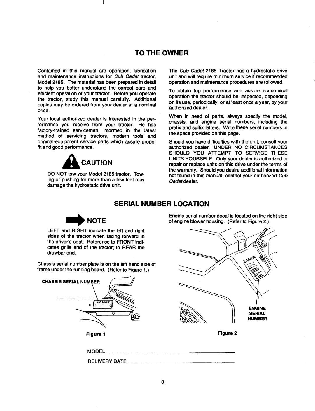 Cub Cadet 2185 manual 