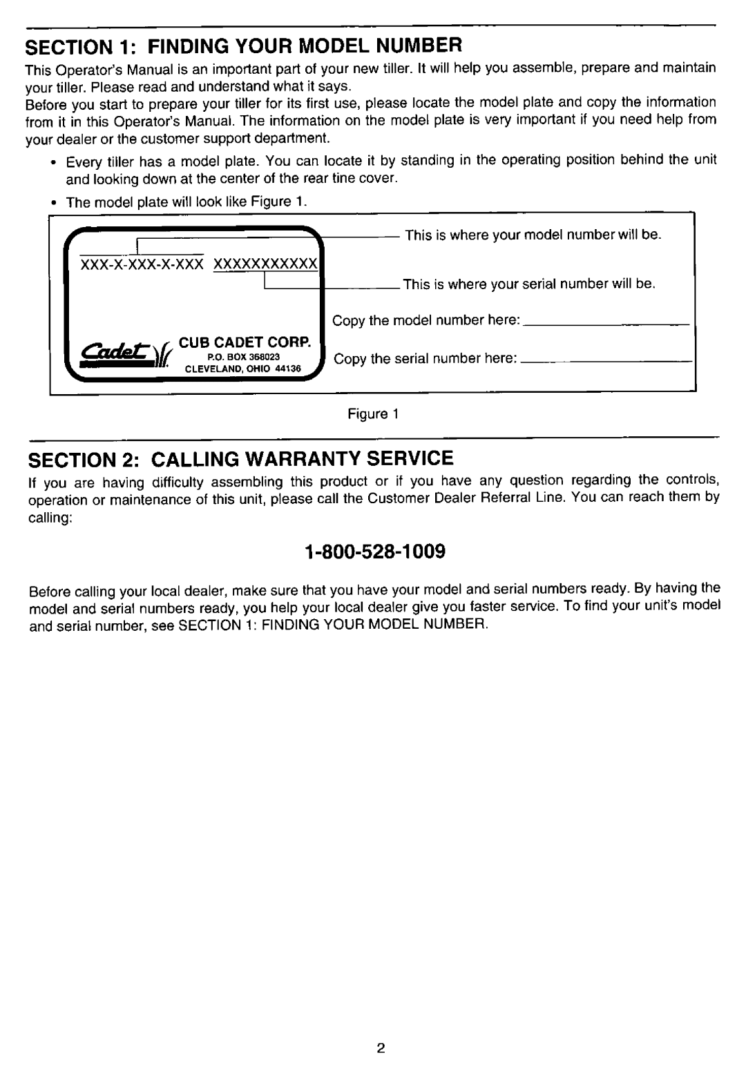 Cub Cadet 21A-458B101 manual 