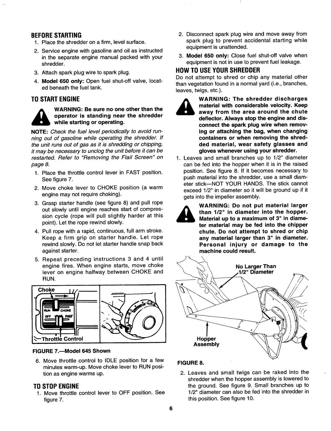 Cub Cadet 243-645C100, 243-650C100 manual 