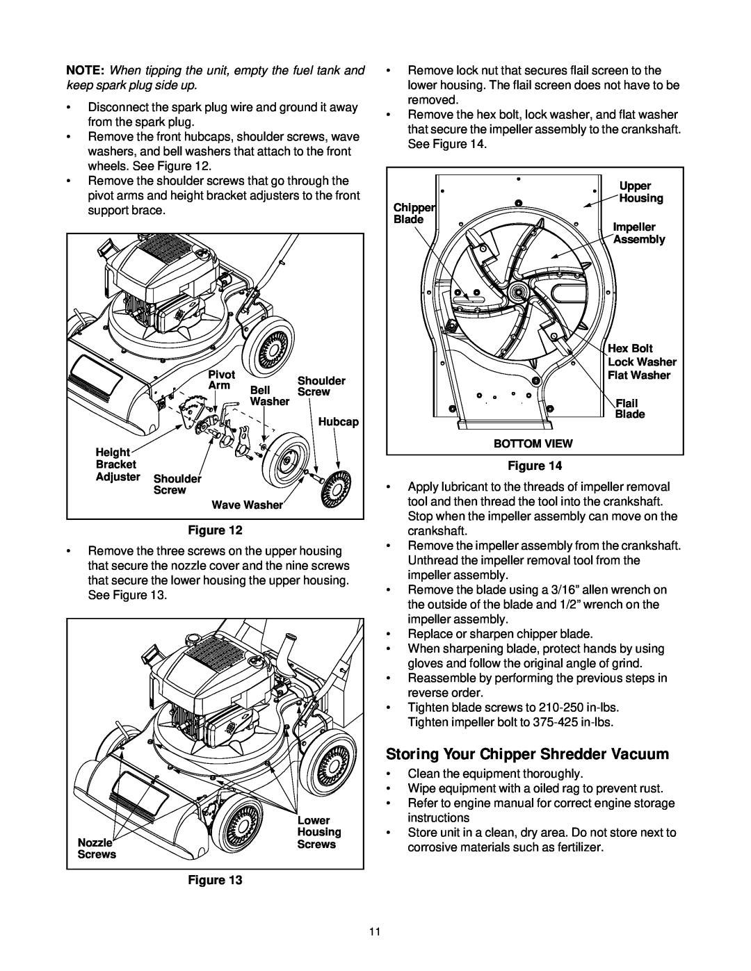 Cub Cadet 24A-030E100 manual Storing Your Chipper Shredder Vacuum, Figure 