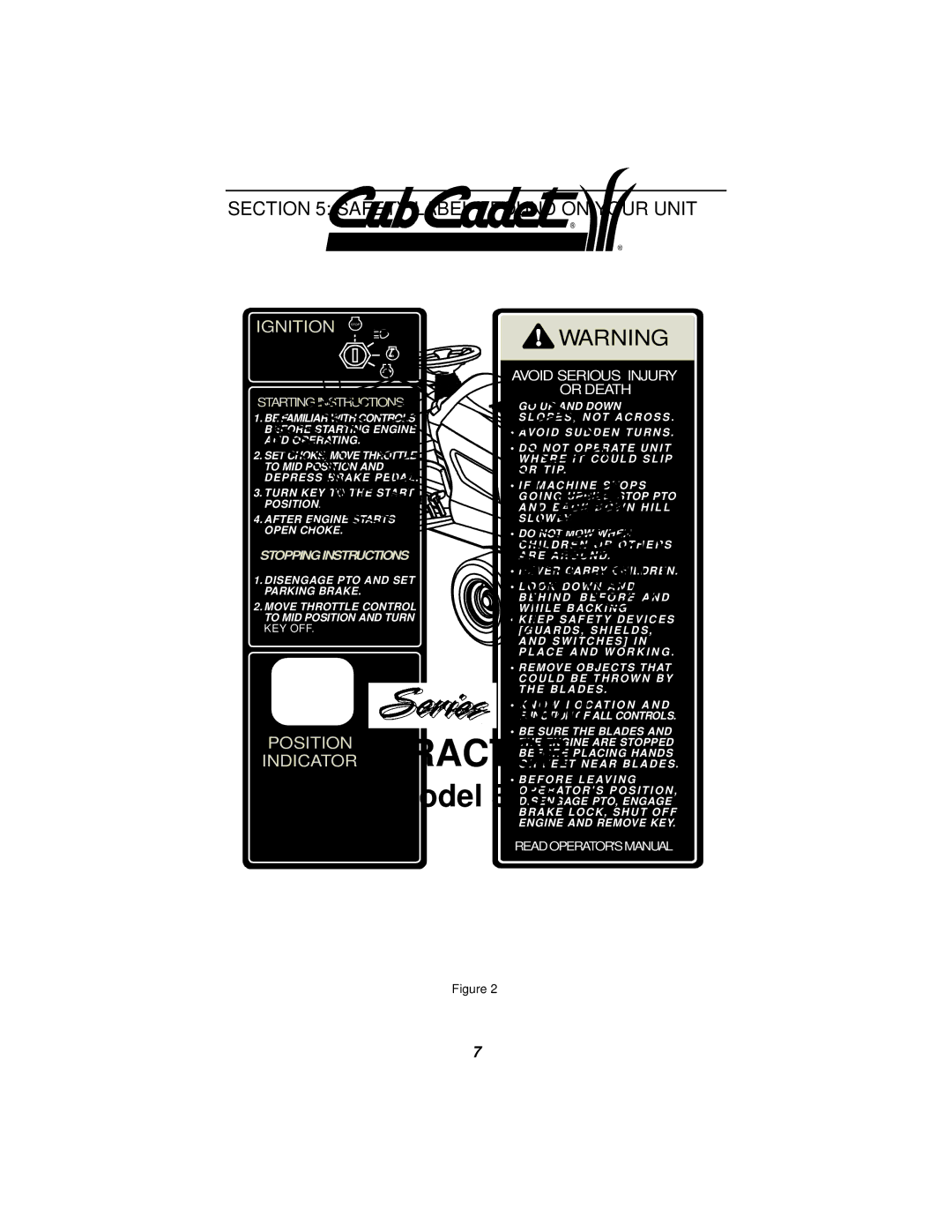 Cub Cadet 3165 manual Safety Labels Found on Your Unit, Ignition Stop 