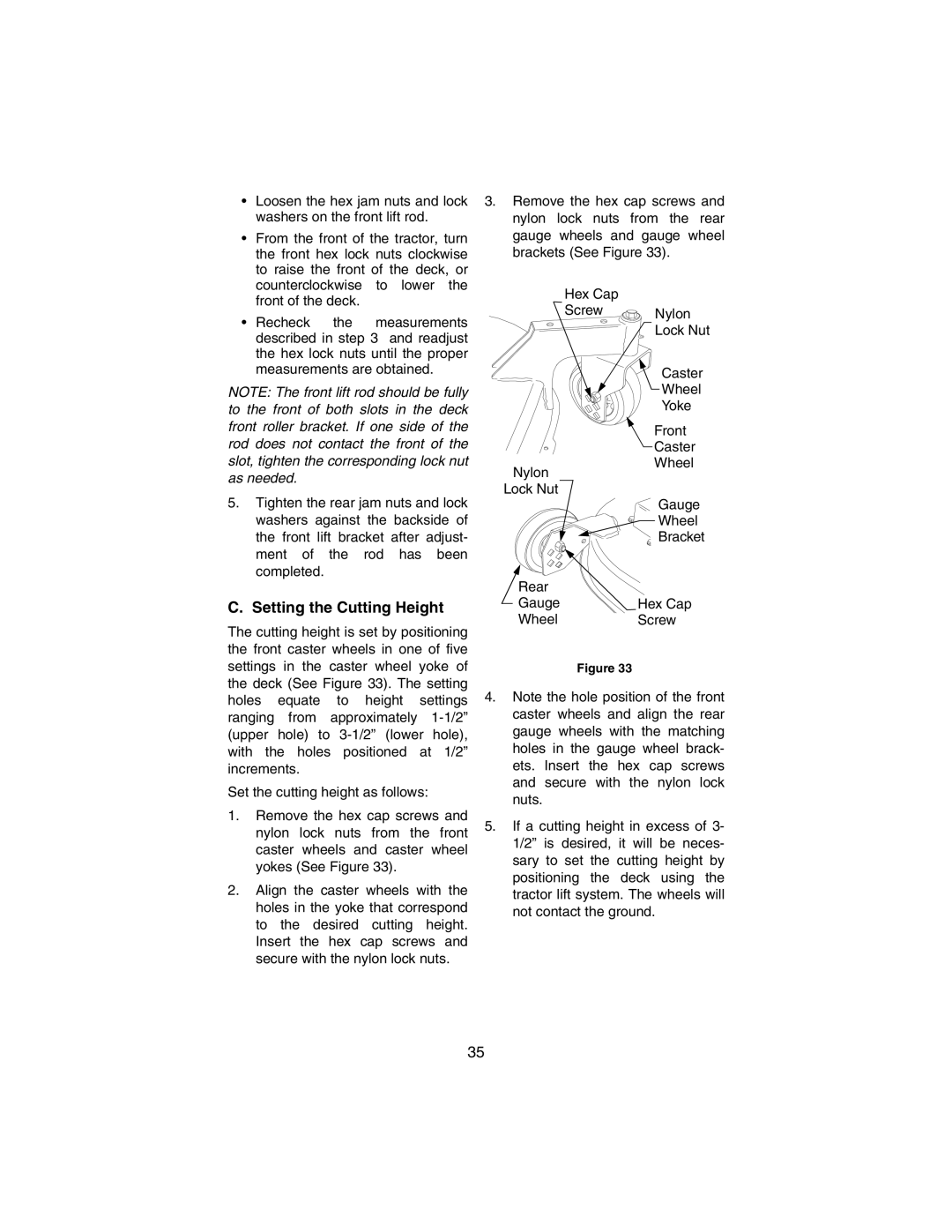 Cub Cadet 3184 manual Setting the Cutting Height, As needed 