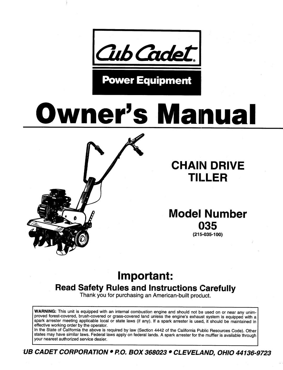 Cub Cadet 35 manual 
