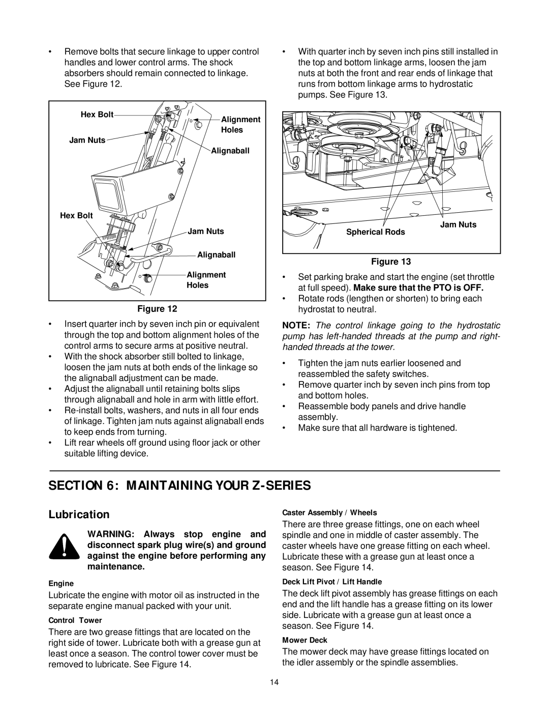 Cub Cadet 364, 365, 365L, 365L, 364, 365 manual Maintaining Your Z-SERIES, Lubrication 