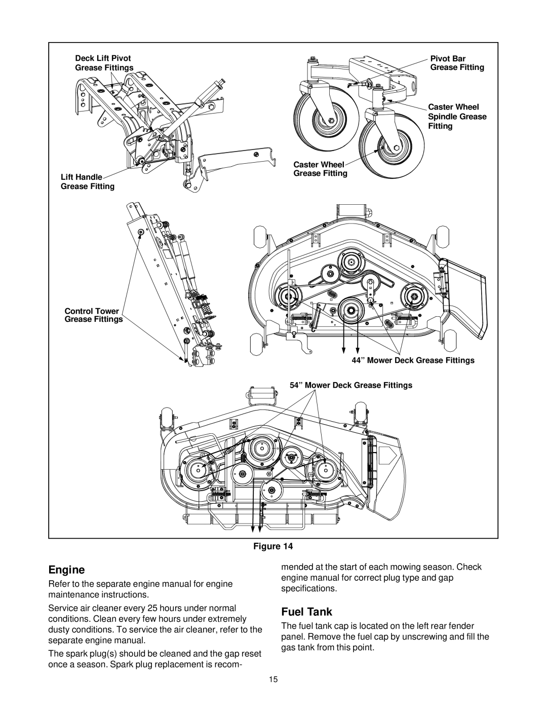 Cub Cadet 365L, 364, 365, 364, 365, 365L manual Engine, Fuel Tank 