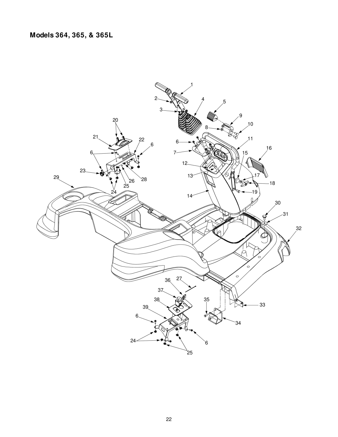 Cub Cadet 365L, 364, 365, 364, 365, 365L manual Models 364, 365, & 365L 