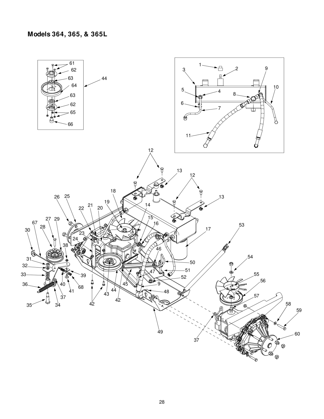 Cub Cadet 365L, 364, 365, 364, 365, 365L manual Models 364, 365, & 365L 