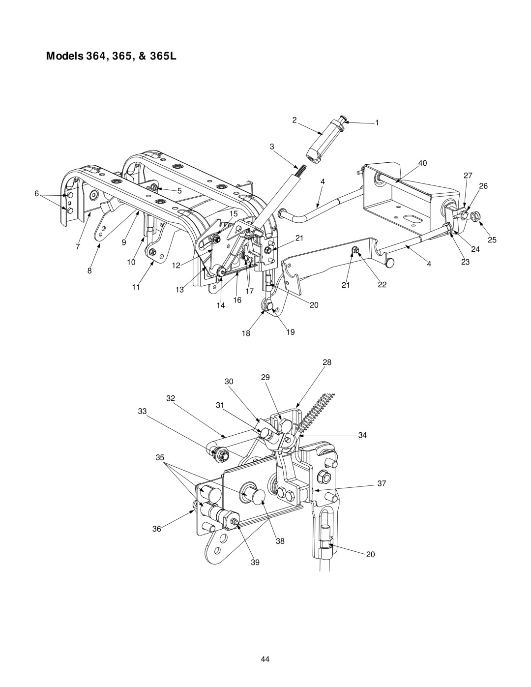 Cub Cadet 364, 365, 365L, 365L, 364, 365 manual Models 364, 365, & 365L 