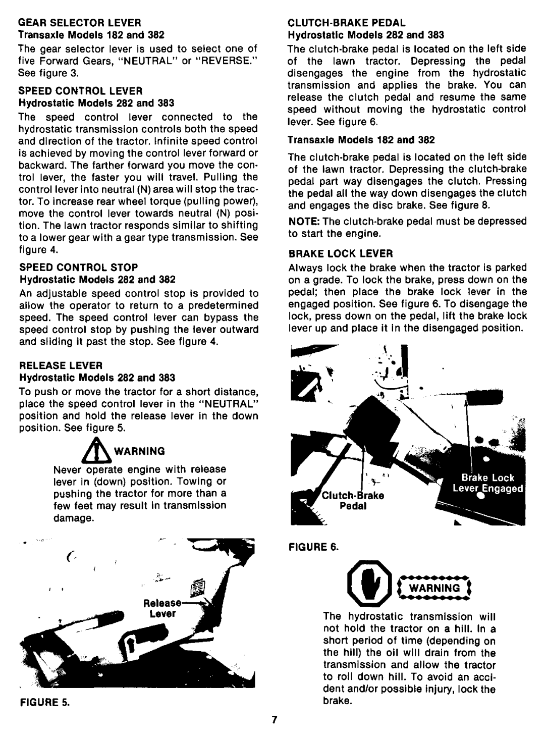 Cub Cadet 382, 383, 282H manual 