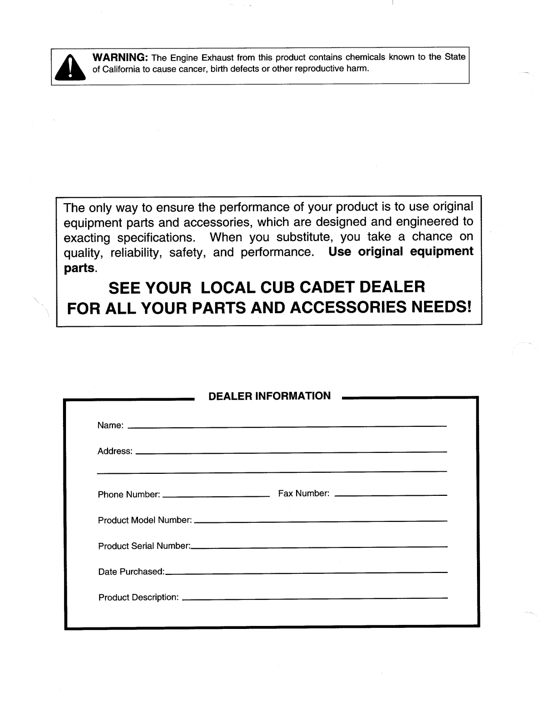 Cub Cadet 436 manual 