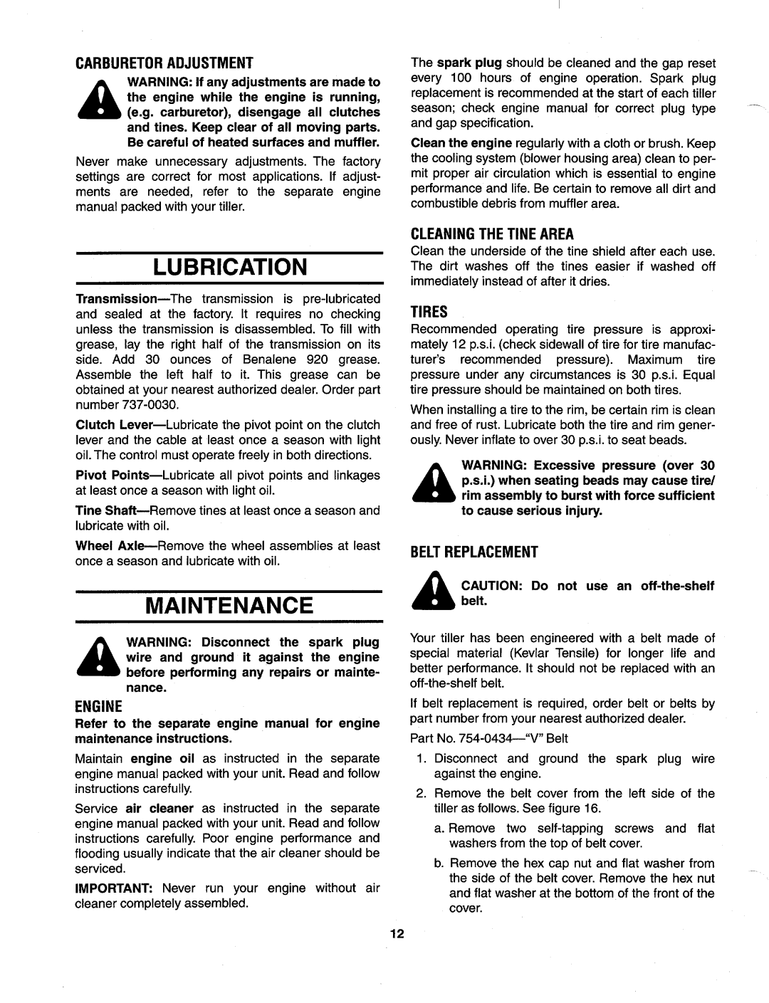 Cub Cadet 448 manual 