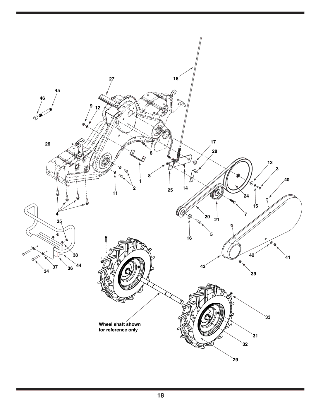 Cub Cadet 450 warranty Wheel shaft shown for reference only 