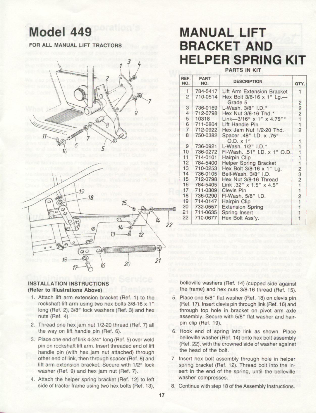 Cub Cadet 450 manual 