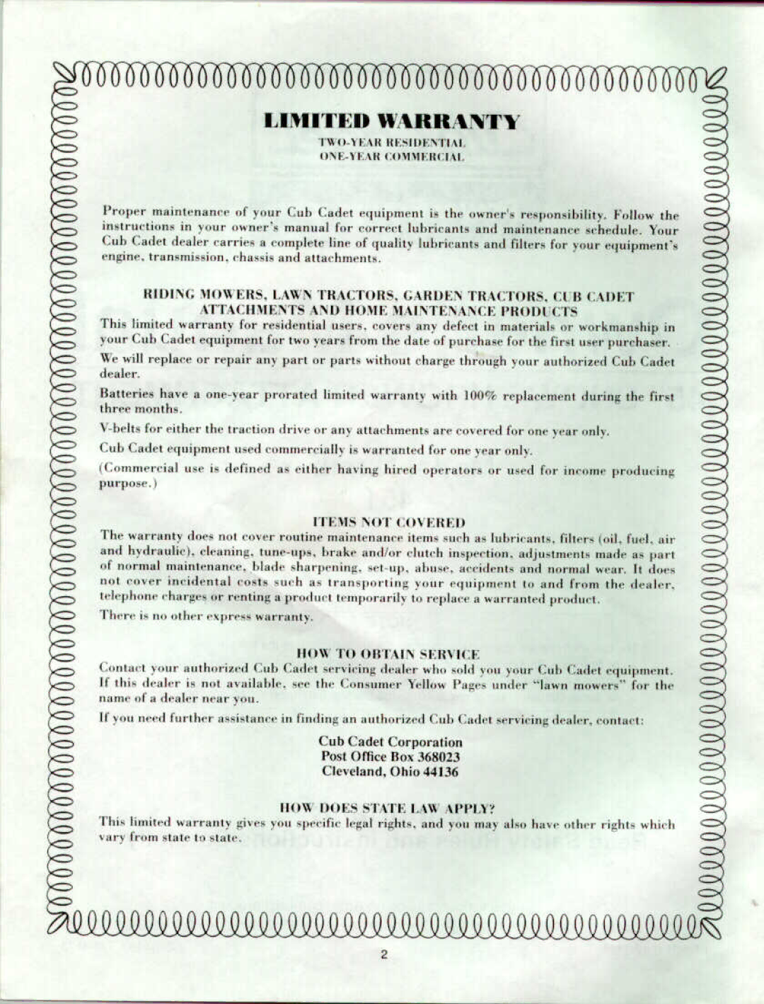 Cub Cadet 451 manual 