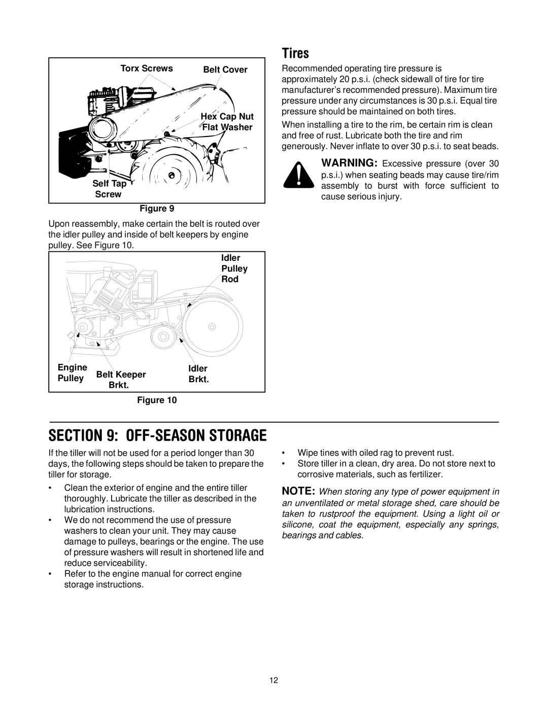 Cub Cadet 454 manual Tires, Torx Screws Belt Cover Hex Cap Nut Flat Washer, Engine Belt Keeper Idler Pulley Brkt 