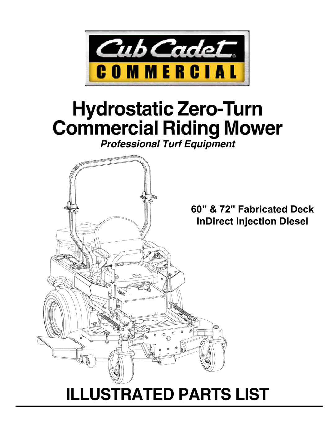 Cub Cadet 53AB5JEZ630 manual Hydrostatic Zero-Turn Commercial Riding Mower 