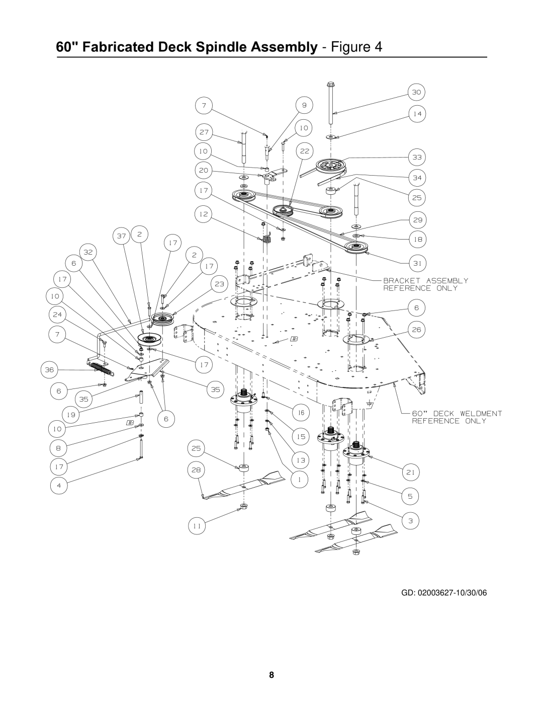 Cub Cadet 53AB5JEZ630 manual Fabricated Deck Spindle Assembly Figure 