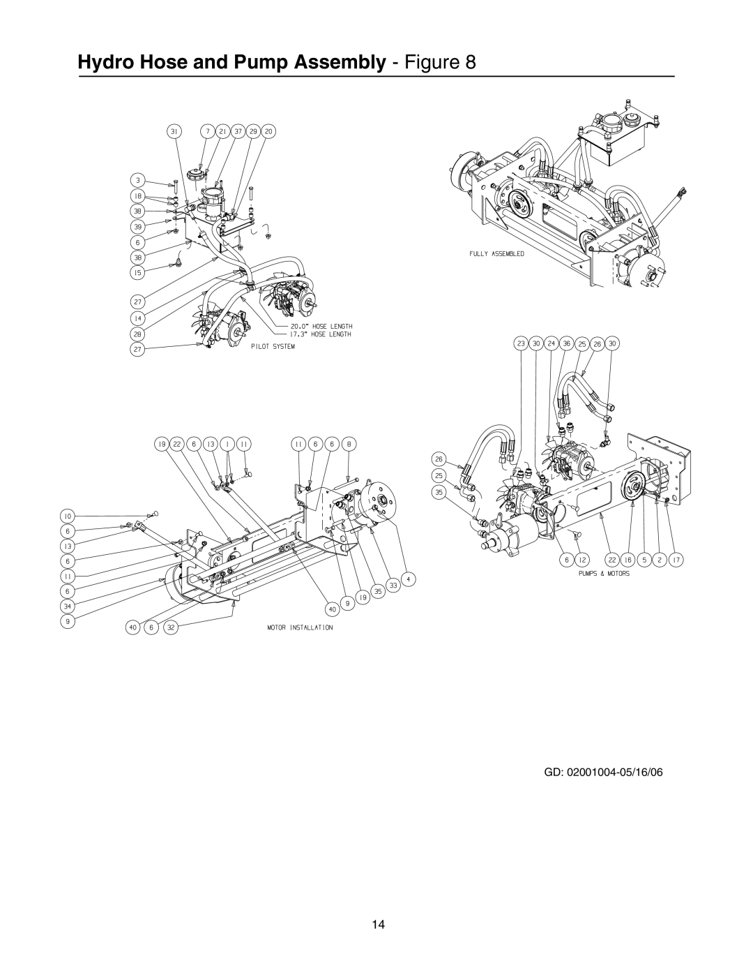 Cub Cadet 53AB5JEZ750, 53AB5JEX750 manual Hydro Hose and Pump Assembly Figure 