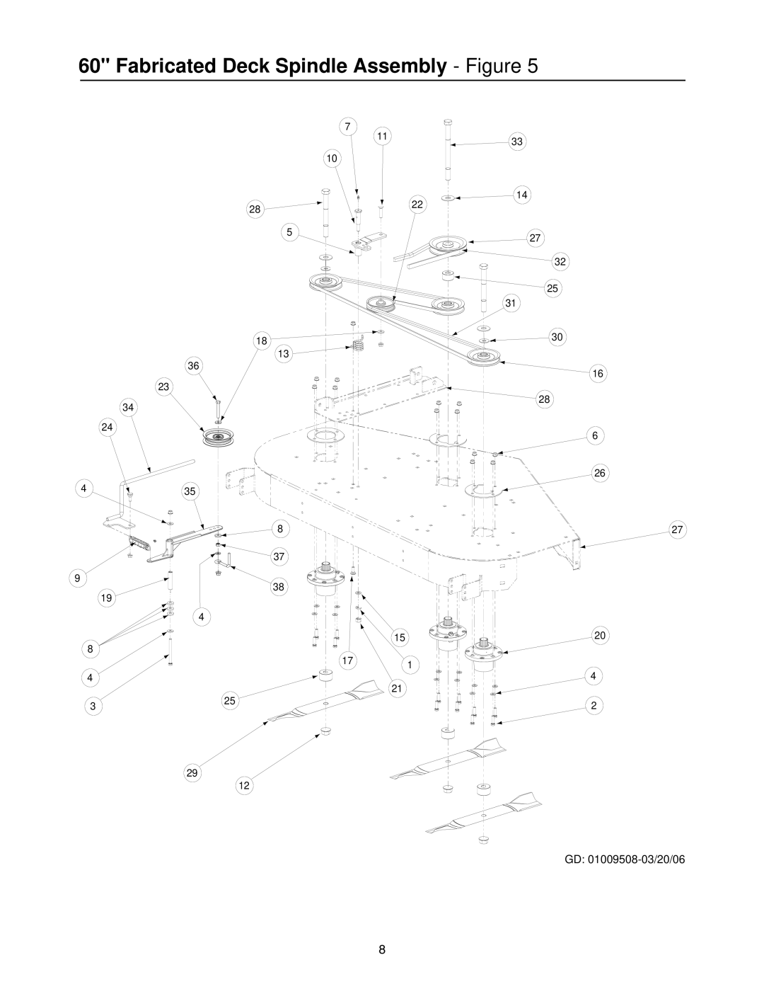 Cub Cadet 53AB5JEZ750, 53AB5JEX750 manual Fabricated Deck Spindle Assembly Figure 